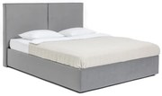 Pat matrimonial gri tapițat cu spațiu de depozitare cu somieră 180x200 cm Thessa Bold – Bonami Selection
