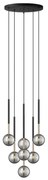 Lustra moderna cu 7 pendule Arcturus negru/ auriu