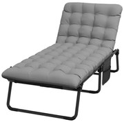 Pat camping pliabil cu tetiera reglabila, cu saltea in 2 culori