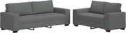 vidaXL Set de canapele cu perne, 2 piese, gri închis, textil