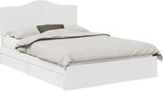 vidaXL Pat cu storage cu headboard Alb 160 x 200 cm Lemn compozit