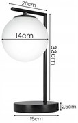 Lampă de masă 1xE27/40W/230V neagră/albă