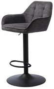 Scaun de bar gri închis cu înălțime ajustabilă Nolan – Unique Furniture