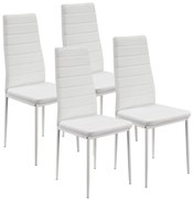 Juskys Set 4 scaune de sufragerie Loja - alb