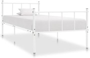 vidaXL Cadru de pat, alb, 90 x 200 cm, metal
