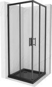 Mexen Rio cabina de duș pătrată 70 x 70 cm, transparentă, neagră + cadă Flat, neagră - 860-070-070-70-00-4070B