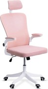 Scaun ergonomic OFF 336 roz, spătar înalt și brațe rabatabile