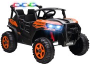 AIYAPLAY Mașinuță Electrică pentru Copii 3-8 Ani 24V cu 2 Locuri, Dublu Motor, Telecomandă și Pornire Lentă, Portocaliu | Aosom Romania