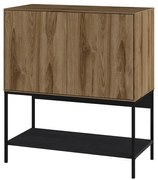 Dulap negru/în culoare naturală cu aspect de lemn de stejar 80x90x40 cm Amira – Marckeric