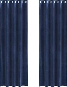 vidaXL Perdele opace 2 pcs Albastru închis 140 x 245 cm Catifea