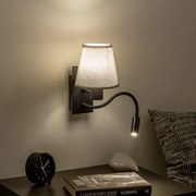 Lampă LED de perete Brilagi NUBILA 1xE27/25W/230V + LED/3W negru/gri