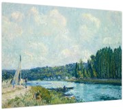 Tablou pe sticlă - Alfred Sisley, The Banks of the Oise, reproducere (70x50 cm)