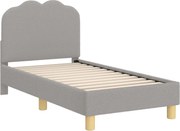 vidaXL Cadru de pat pentru copii cu spătar Gri deschis 70 x 140 cm