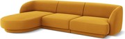 Coltar stanga 4 locuri, Miley, Micadoni Home, BL, 259x155x74 cm, catifea, galben