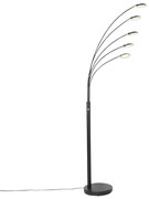 Lampa de podea de design neagră cu LED dimmer cu 5 lumini - Sixties Trento
