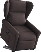 vidaXL Fotoliu electric rabatabil cu ridicare, maro închis, textil