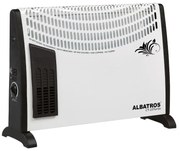 Convector podea ALBATROS CT-23TURBO, 2000W, 20 m², Ventilator TURBO, Termostat reglabil, Protectie la supraincalzire, Alb/Negru
