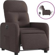 vidaXL Fotoliu rabatabil electric, maro închis, material textil