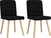 vidaXL Scaune de bucătărie, 2 buc. negru, textil