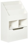 Biblioteca pentru Copii cu mai Multe Rafturi Suport de Organizare cu Sertar de Depozitare pentru Camera de Joaca, Alb HOMCOM | Aosom Romania