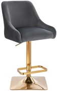 HR920KW Scaun Grafit din Catifea cu Bază Aurie
