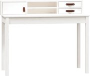 vidaXL Birou, alb, 110x50x93 cm, lemn masiv de pin