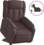 vidaXL Fotoliu electric rabatabil cu ridicare, maro închis, textil