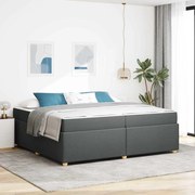 vidaXL Cadru de pat cu saltea Gri închis 200 x 200 cm țesătură