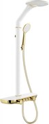 Mexen Bolt set de duș exterior cu duș de ploaie și baterie, alb/auriu - 78108-25
