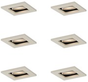Set de 6 spoturi încastrate moderne bej GU10 50mm rotative și înclinabile - Qure
