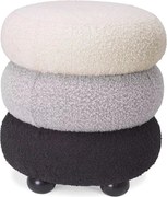 Taburete elegant design LUX Tulum, Boucle cream/ grey/ black