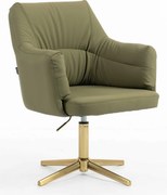 HR840CROSS Scaun Khaki Piele Ecologica Premium Soft cu Bază Aurie
