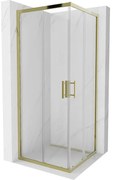 Mexen Rio cabină de duș pătrată 80 x 80 cm, transparentă, aurie - 860-080-080-50-00