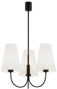 Lustra cu 3 brate design modern Safiano alb, negru