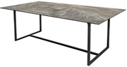 Masa dining cu blat din ceramica Symbiose 200 cm, gri-maro