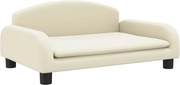 vidaXL Pat de câini, crem, 70x45x30 cm, piele ecologică