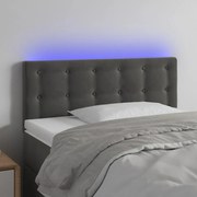 vidaXL Tăblie de pat cu LED, gri închis, 80x5x78/88 cm, catifea