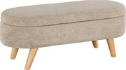 HOMCOM Bancă cu Spațiu de Depozitare Ascuns, Bancă Tapițată cu Picioare din Lemn și Poliester, 110x40x43 cm, Bej | Aosom Romania