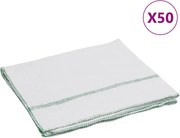 vidaXL Lavete de curățat, 50 buc., alb cu dungi verzi, 50x60 cm