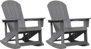 vidaXL Fotolii Adirondack Marmite 2 pcs Gri deschis HDPE