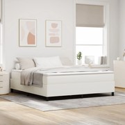 vidaXL Pat cu arcuri Crem 180 x 200 cm Țesătură de catifea