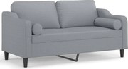 vidaXL Canapea cu 2 locuri cu pernuțe, gri deschis, 140 cm, textil