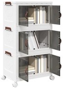 vidaXL Cutie de depozitare stivuită cu roți 28 L 48,5x29,5x86 cm