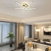 Lustră LED cu 7 surse de iluminare (6+1), 98W, cu telecomandă – Design elegant auriu