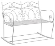 Outsunny Balansoar Vintage pentru Grădină, din Fier, Design Shabby Chic, Alb, 102x74.5x78cm | Aosom Romania