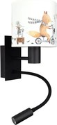 Brilagi - Lampă LED flexibilă BOBO 1xE27/25W/230V + LED/3W neagră/albă/animăluțe