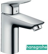 Baterie baie lavoar Hansgrohe Logis 100, furtune flexibile, crom, cartus ceramic - 71100000