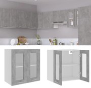 vidaXL Dulap de sticlă suspendat “Lyon” gri beton 60x31x60 cm