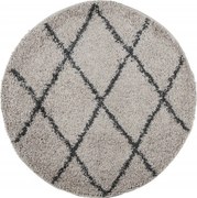 vidaXL Covor pufos "PAMPLONA" cu fire înalte, bej/antracit, Ø 100 cm