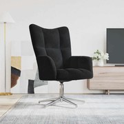 vidaXL Scaun de relaxare, negru, catifea